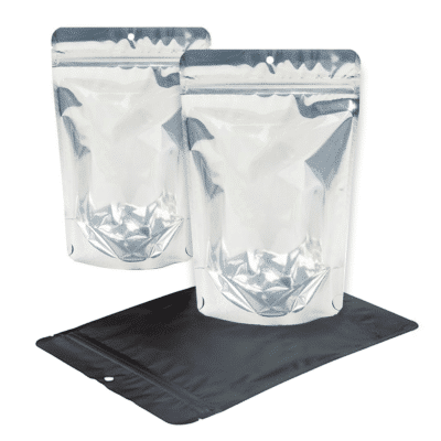 8 oz Clear/Black Plastic Resealable Bag with Vent