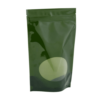 8 oz. Green Plastic Resealable Bag with Window
