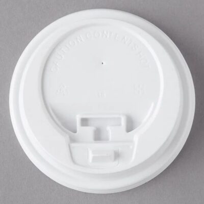 White Travel Lids W/Tab (For Solo Paper Hot Cups)